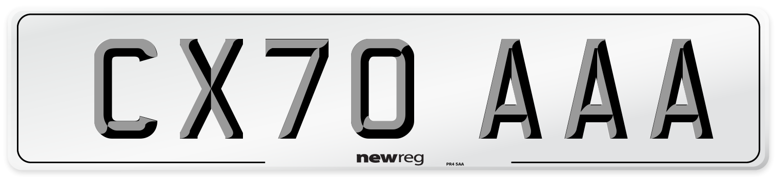 CX70 AAA Number Plate from New Reg